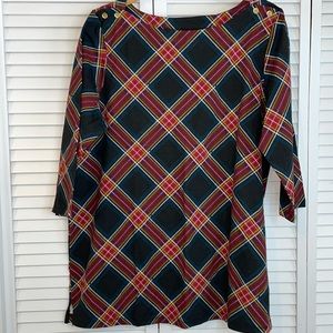 Jessica London boat neck plaid elbow length 18/20